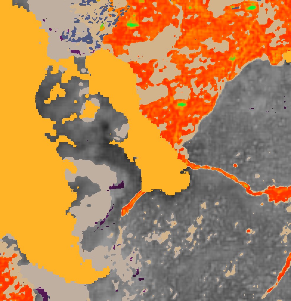 Active fire, smoke and burned ground — 7 Aug 2022