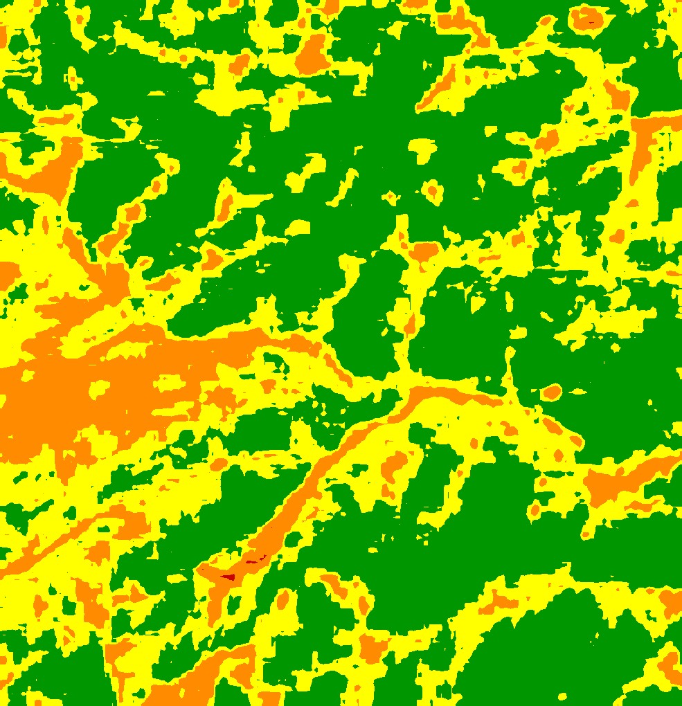 Burn severity (dNBR) after the fire