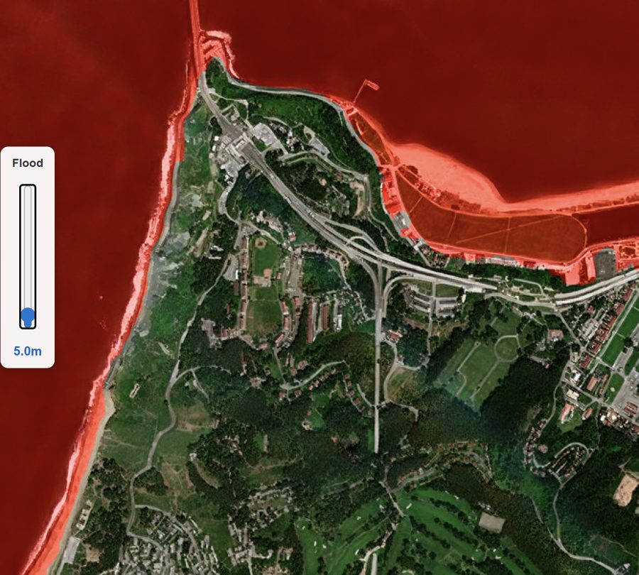 Sydney, Australia — Flooding at 5m above sea level