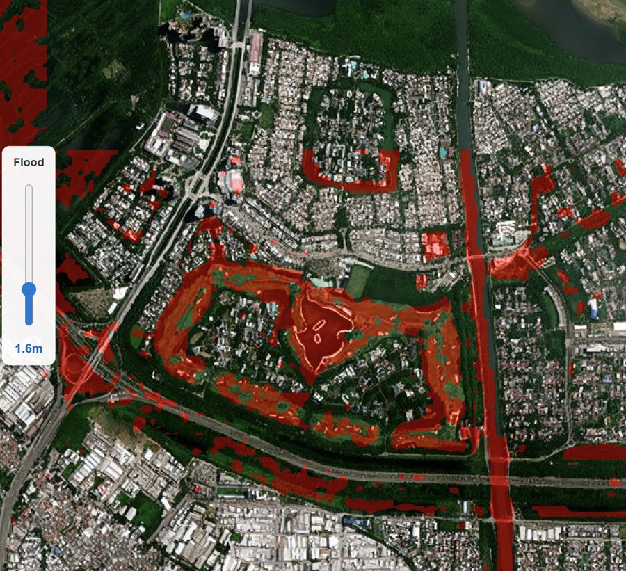 Jakarta, Indonesia — Flooding at 1.6m above sea level