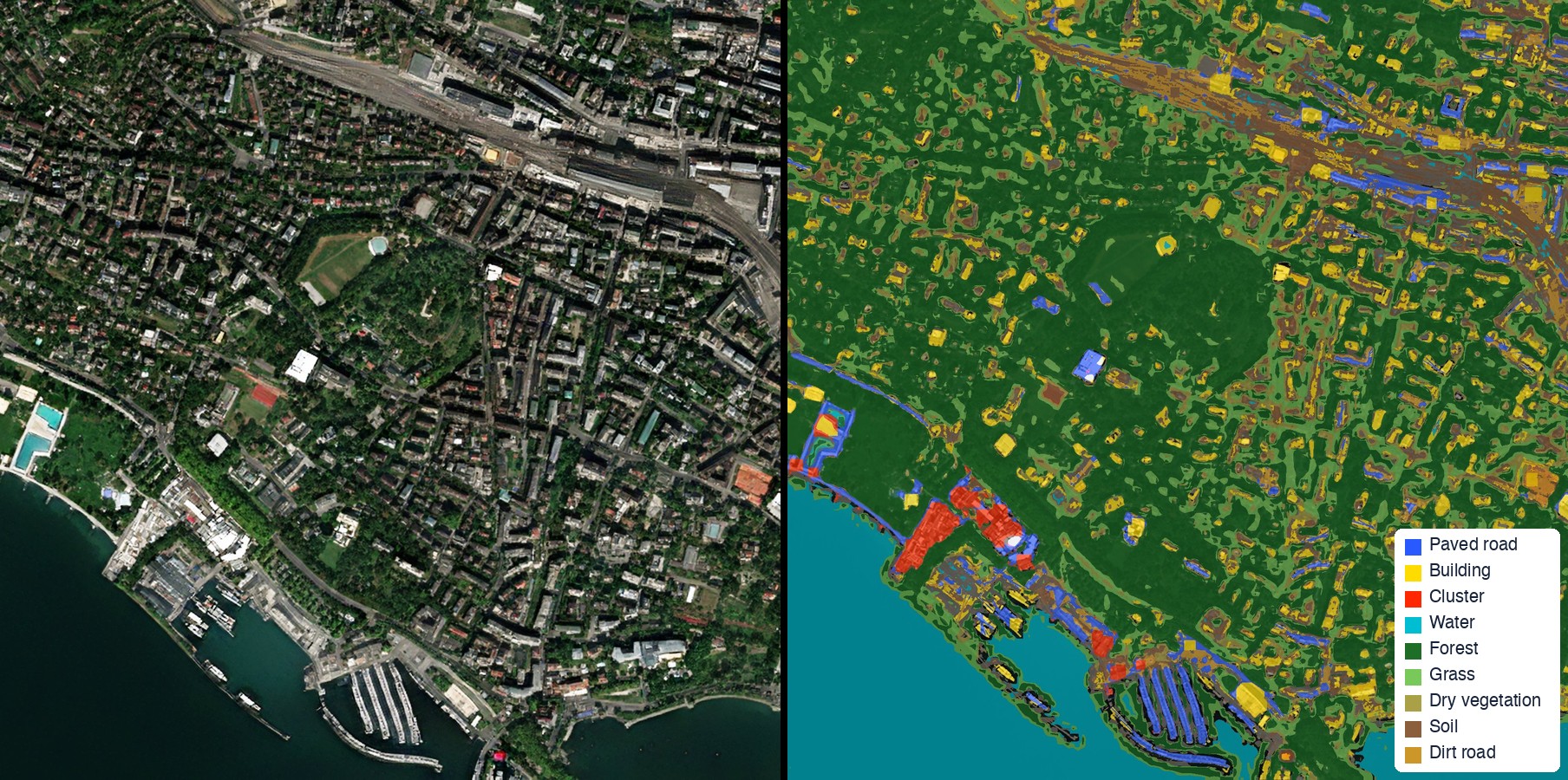 Lausanne, Switzerland — 1m visual and land cover classes