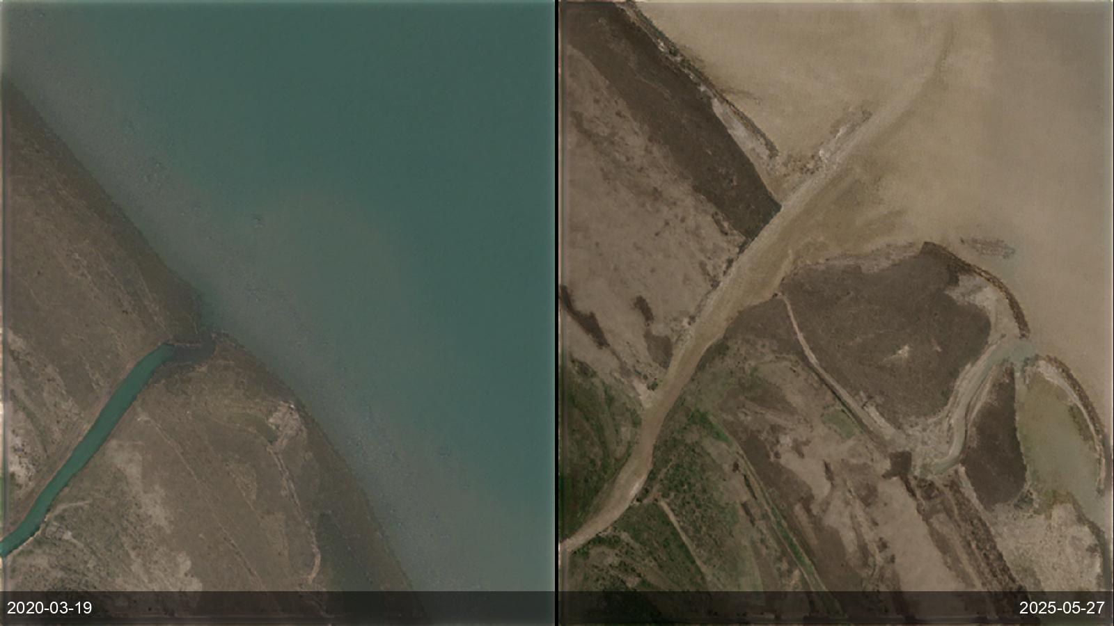 Caspian coastline expansion (falling levels) — Azerbaijan