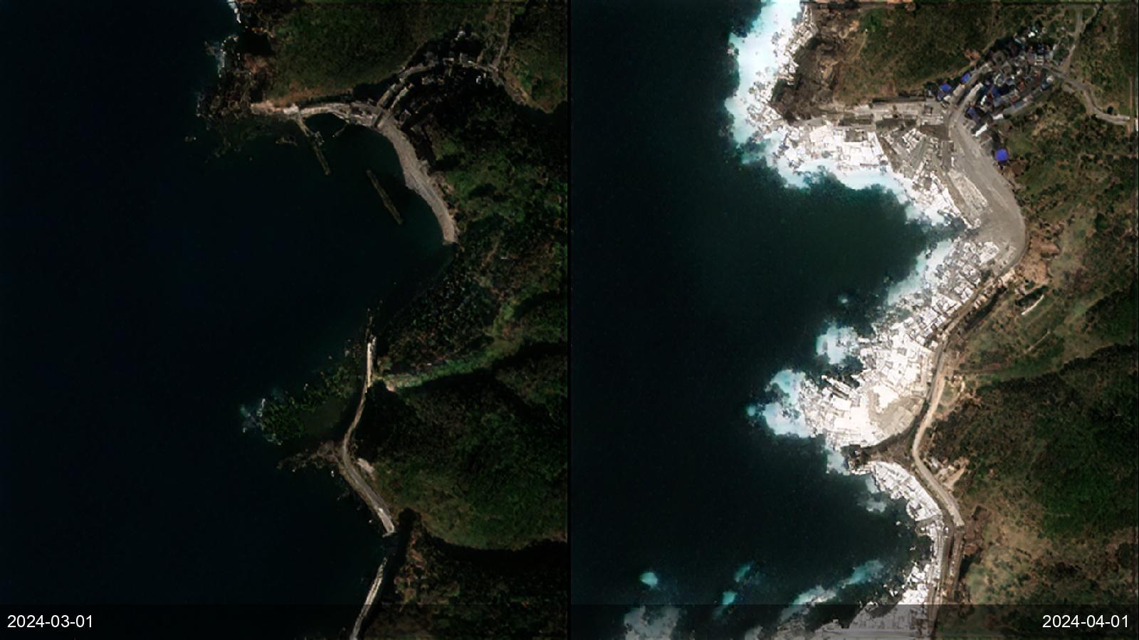 Coastal uplift (Noto earthquake) — Japan