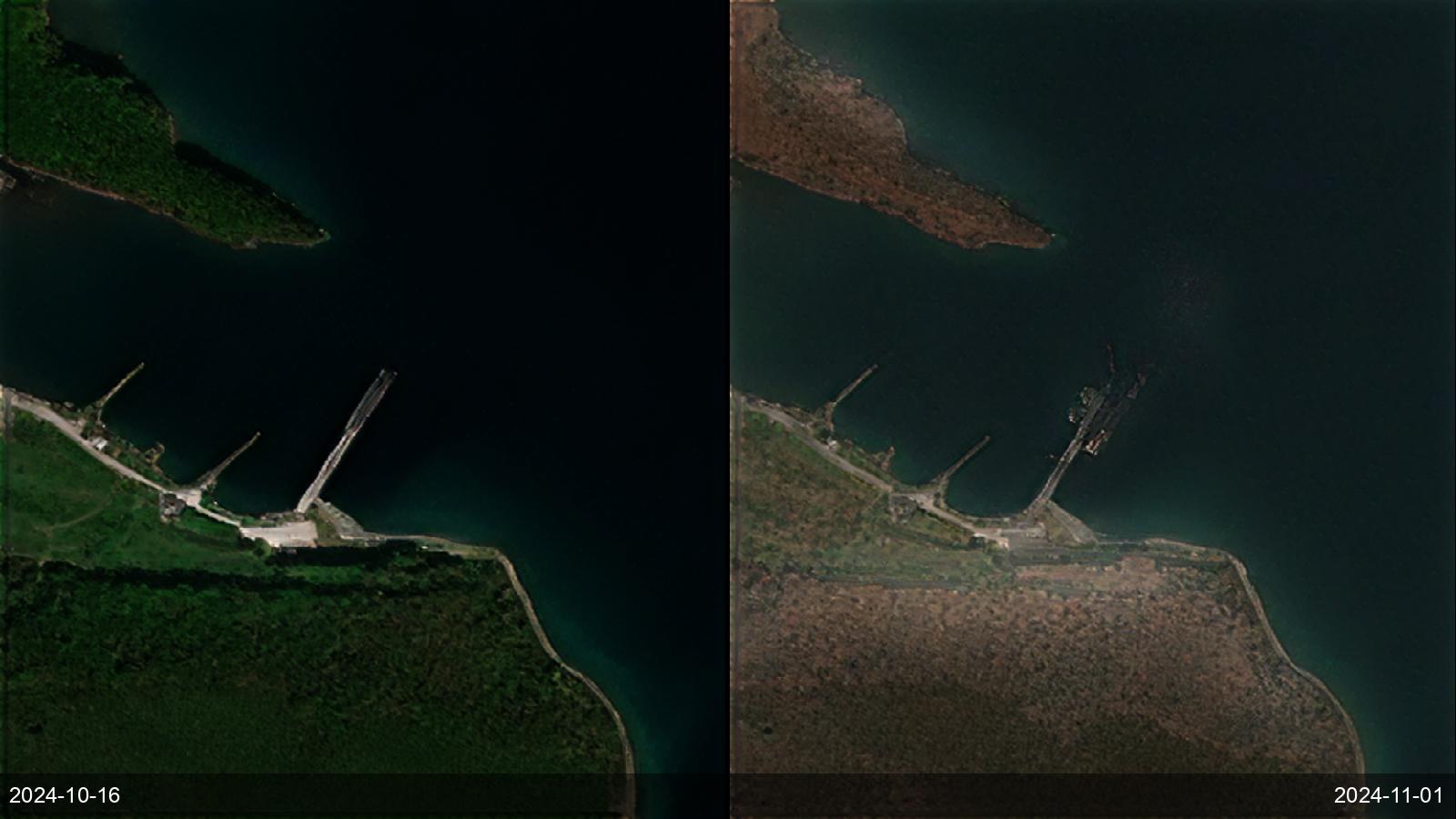 North Korean troop transport by boat — Dunai, Russia