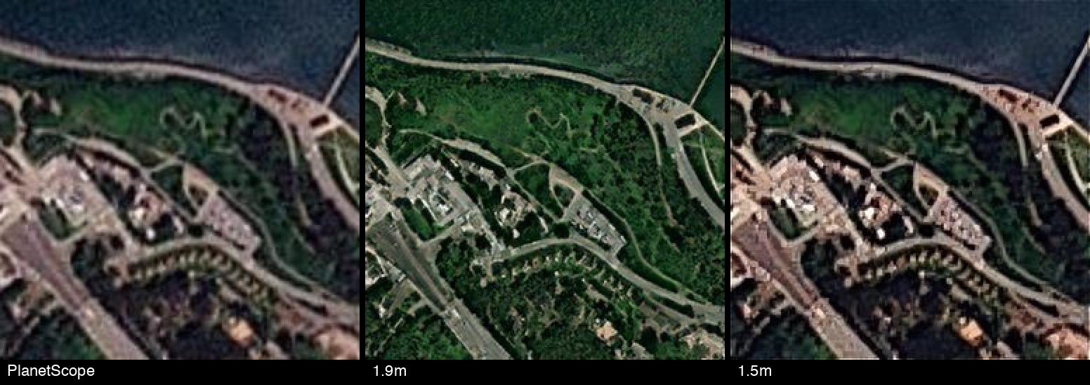 San Francisco — PlanetScope source, 1.9m and 1.5m