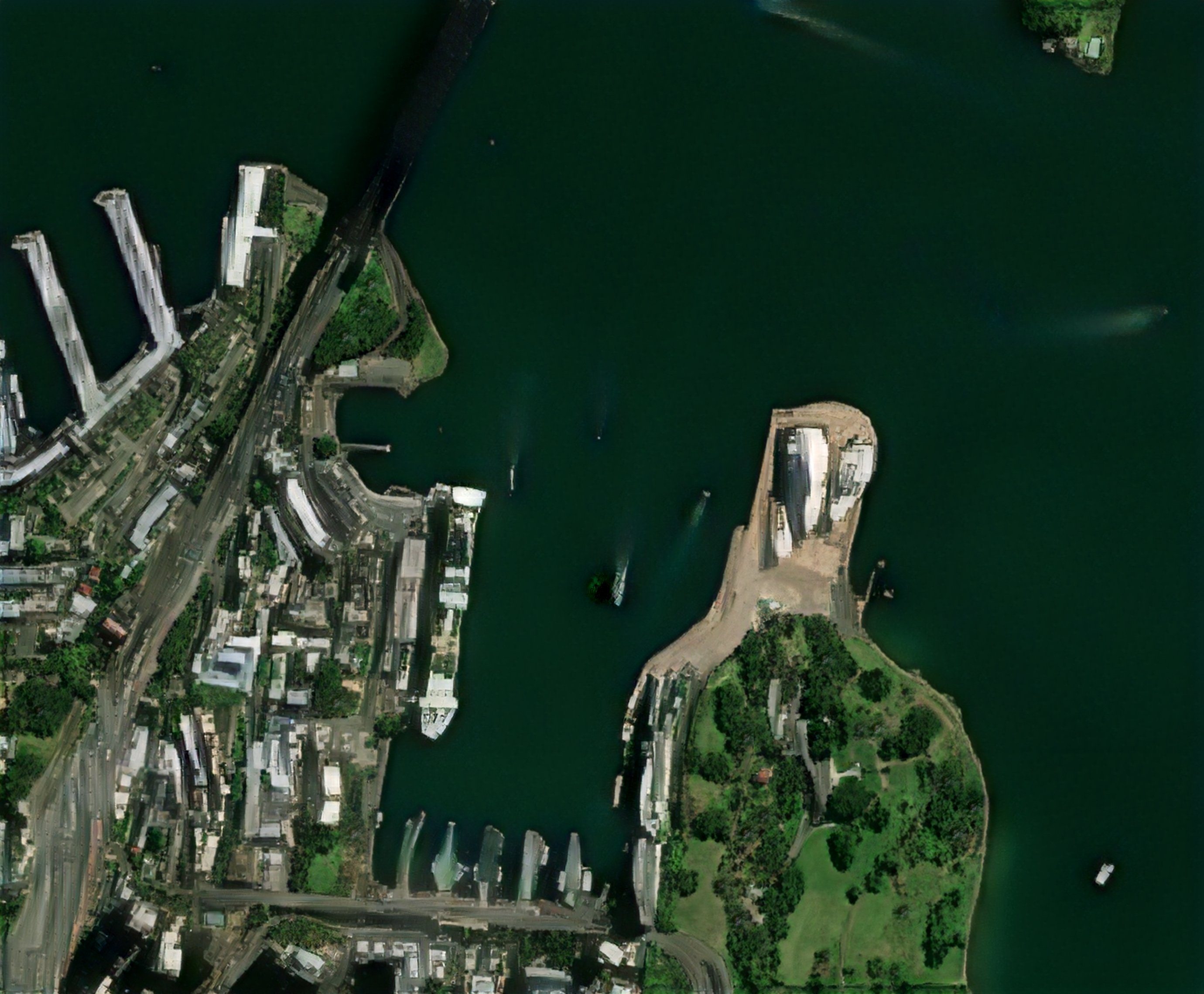 Sydney Harbour — Sentinel-2 at 50cm (x2 super-resolution), 25 Sep 2026